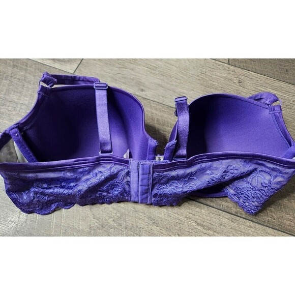 Cacique Purple Crystal and Lace Bra Size 40D - Picture 5 of 7